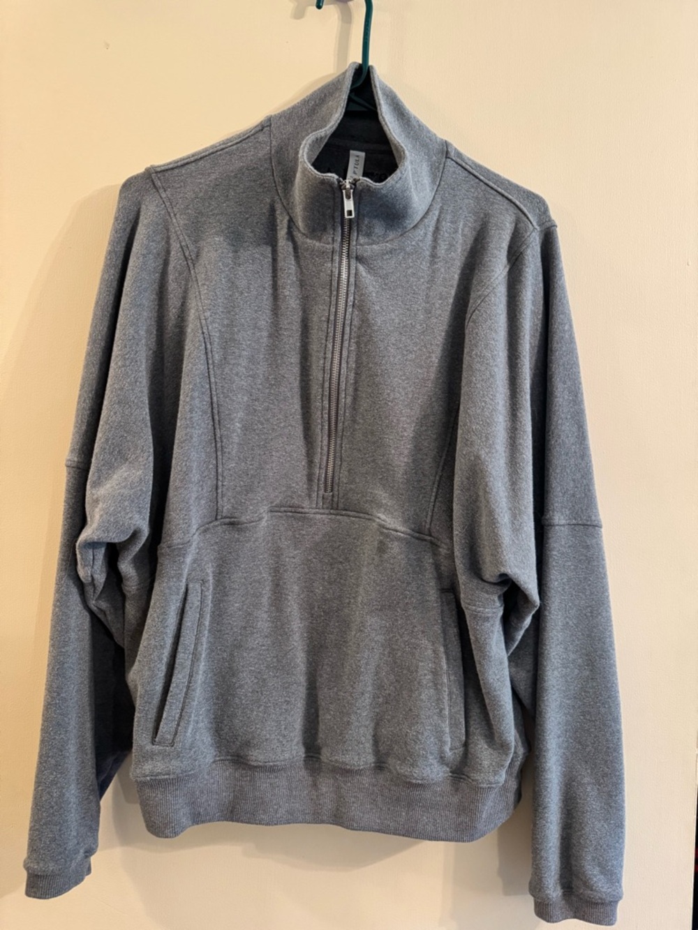 P'tula Gray Half-Zip Pullover Sweater